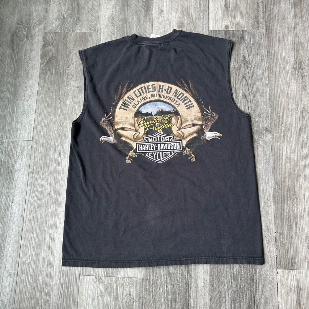 Vintage 2005 Harley-Davidson Screamin' Eagle Sleeveless Tank‎ Top Flame Design L - Picture 4 of 7